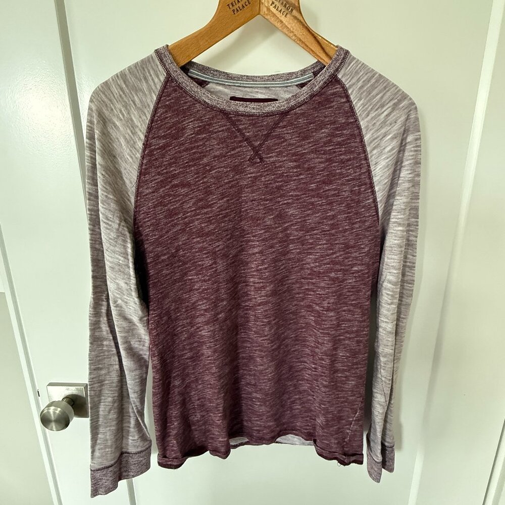 Express Men's Small Burgundy Long Sleeve 100% Cotton Jersey